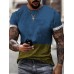 Summer Fashion Stitching Contrast Color Round Neck T-Shirt HF0216-03-02