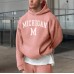 Letter pattern casual loose plush hoodie HF3007-03-02