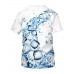 Casual O Neck Ice Cube Print White Men T-shirt