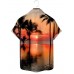 Seaside Sunset Palm Print Shirt 76273884X