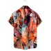 Men's Casual Printed Lapel Short Sleeve Shirt 11150106M