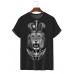 Men's Fashion New Cross and Lion Print T-Shirt